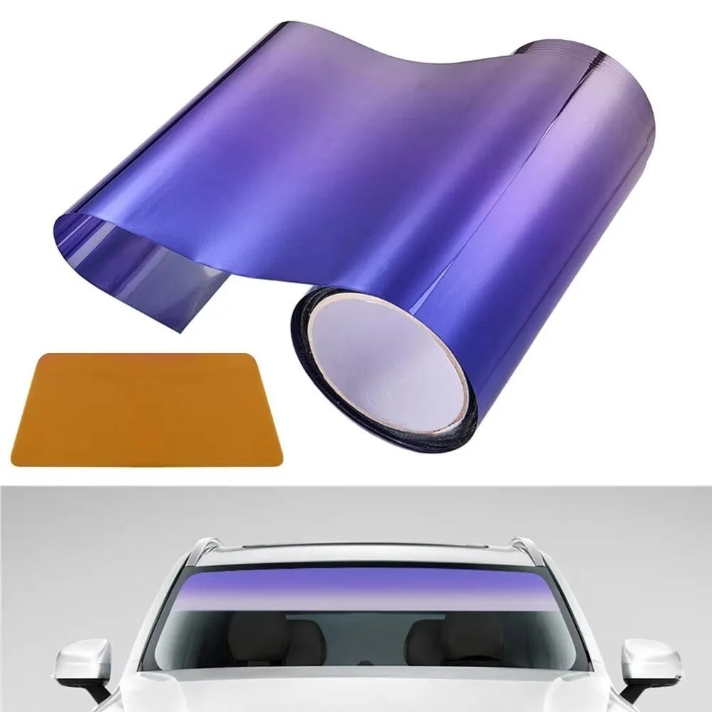 20x150cm Car Window Sun Visor Strip Gradient Colorful Heat Insulation Zpaxo