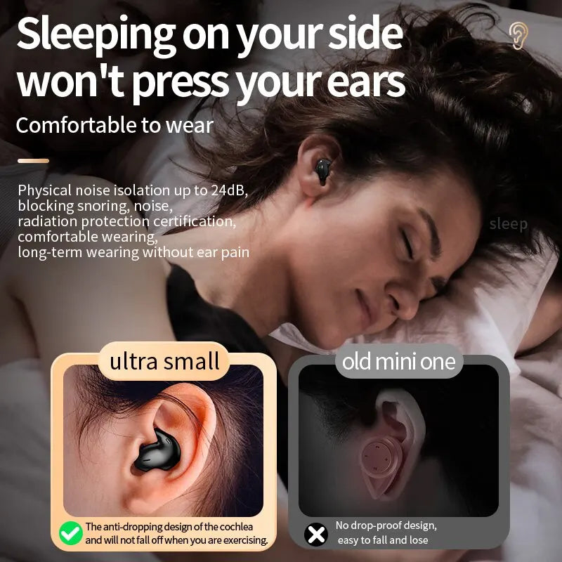 Invisible Sleep Wireless Earphone TWS Bluetooth 5 3 Headphones Hidden