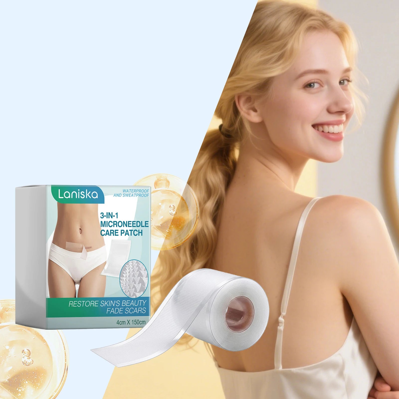 Hyaluronic Acid 0.25mm Microneedle Patch Body Care Skin Nourishing Moisturizing Tape Repairing Smooth Skin Gentle 4cm*150cm Zpaxo