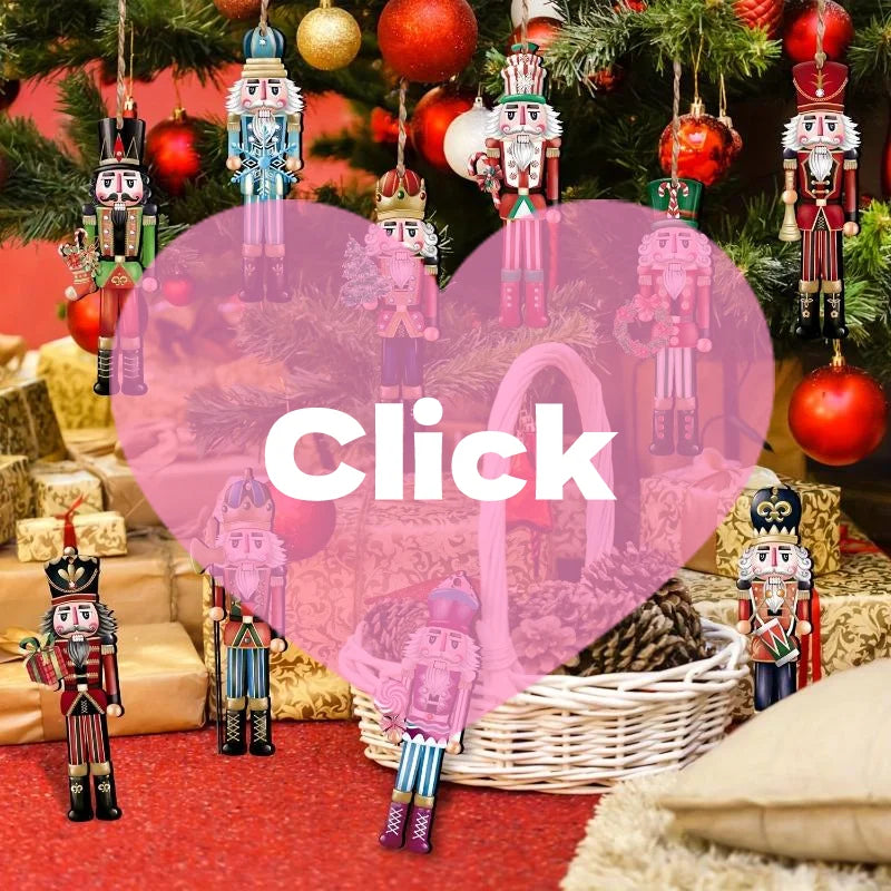 12PCS Nutcracker Wooden Decorative Set - New Year Christmas Gift, Party Decoration And Home Decor Xmas Tree Hanging Ornament Zpaxo