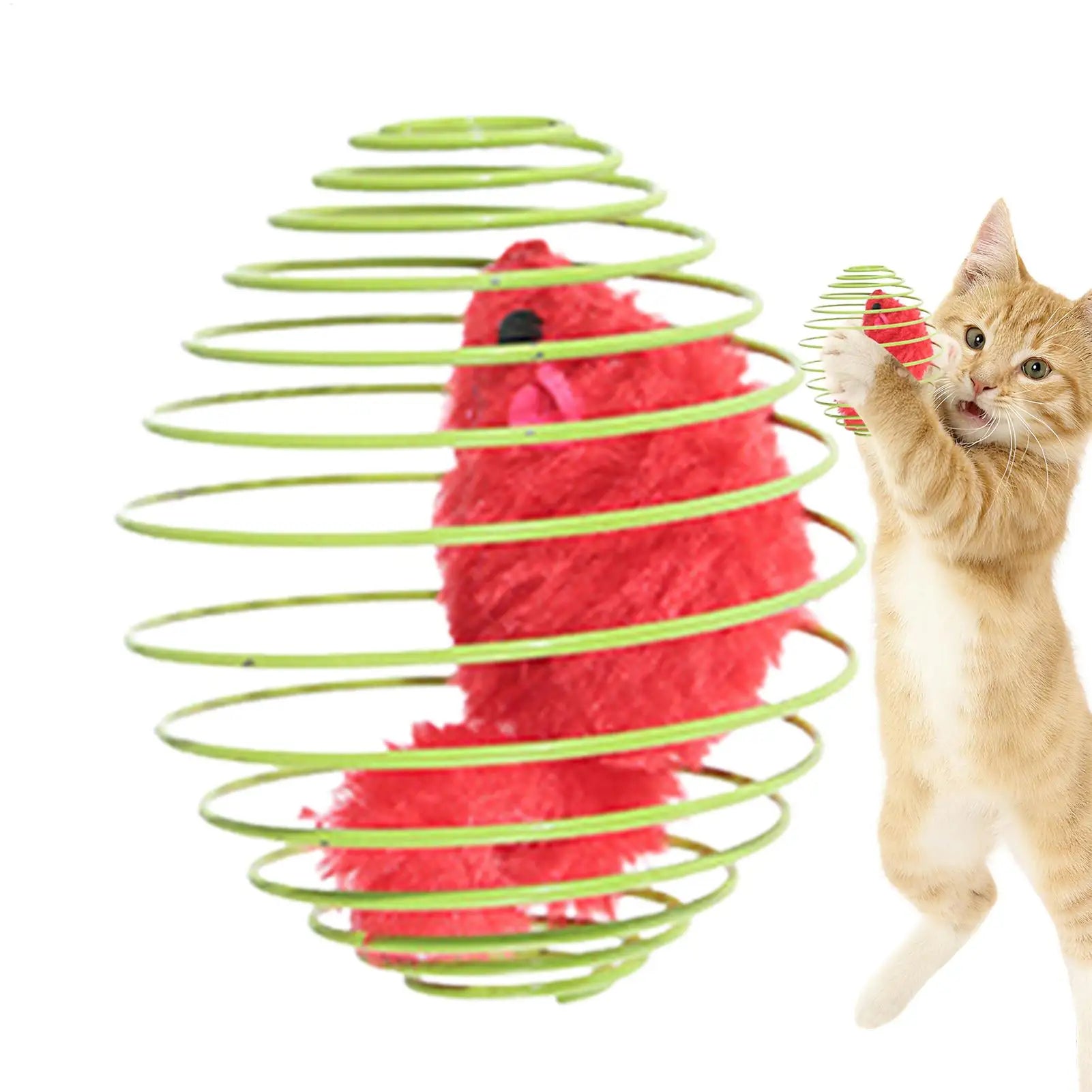 Cat Spiral Toy Interactive Fun Colorful Stretchable Spring Indoor