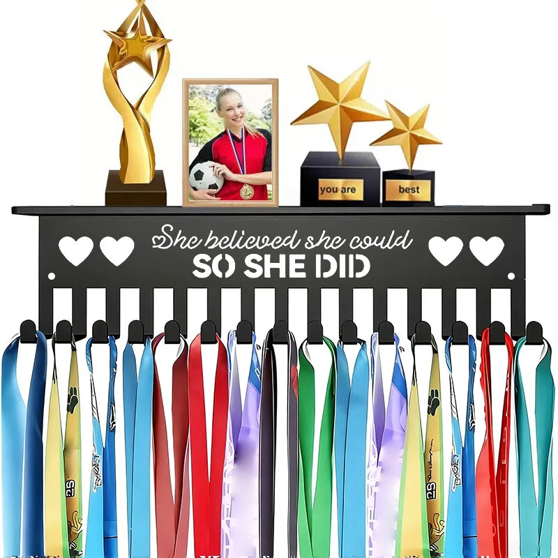 CMMedal Hook Display Rack Wall-mounted Awards Storage Holder Key