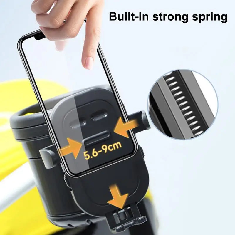 Cup Holder For Walker 360 Rotation Shockproof Bike Cup Holder Space-Saving Lightweight Stroller Accessories For Wheelchair Golf Zpaxo