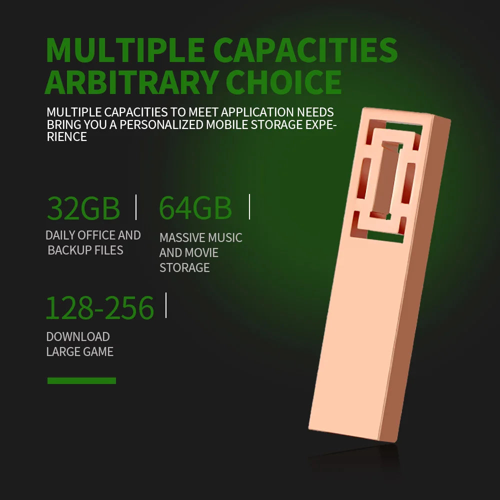 ZSUIT 10Pcs 3.0 USB Flash Drive 8GB 32GB Pendrive 128GB 64GB Custom LOGO Waterproof 2.0 USB Pen Drive Flash Metal Stick QBXC Zpaxo