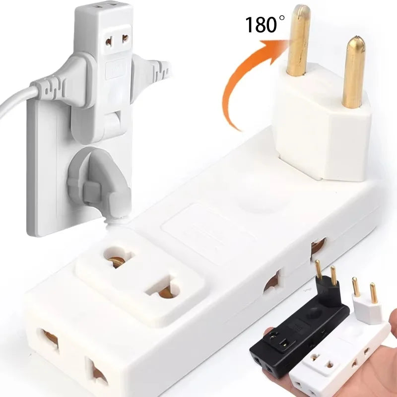 1 EU Plug Electrical Socket 180 Degree Rotation Adapter Extension