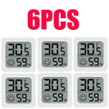 1/3/4/6PCS Mini LCD Digital Thermometer Hygrometer Indoor Room Temperature Humidity Meter Sensor Gauge Weather Station Set Zpaxo 6PCS-White