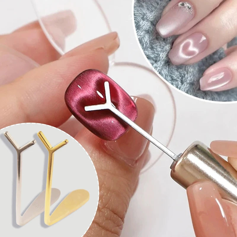 Cat Eye Nail Magnet Y-shape Wire Precision Heart Ingot Designs Zpaxo
