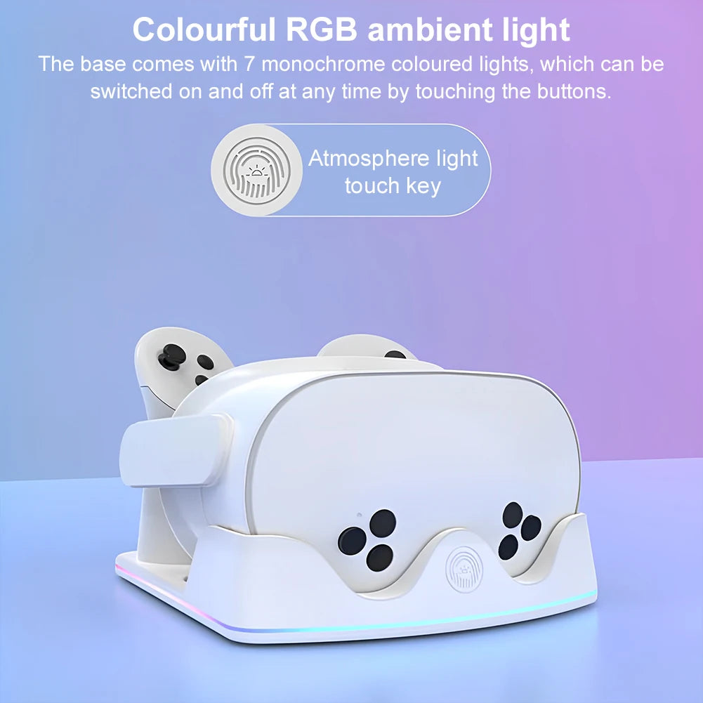 Charging Dock Meta Quest 3S Stand RGB Light Headset Display