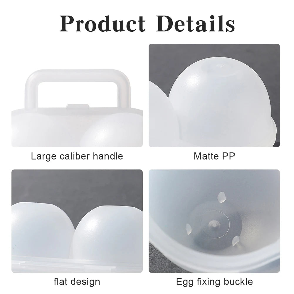 1 2 Grid Egg Box Container Anti-fall Organizer Anti Shake Boiled