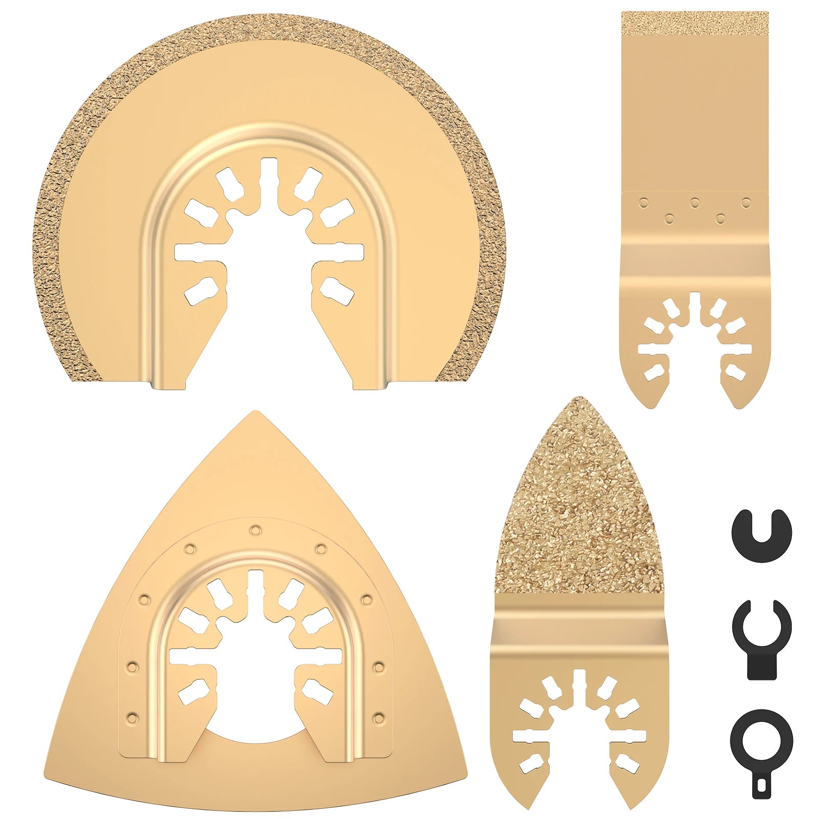 4Pcs Diamond Oscillating Saw Blade Set Quick Release Mixed Oscillating Universal Multi Tool Blade Electric Accessories for Tile Zpaxo 4PCS