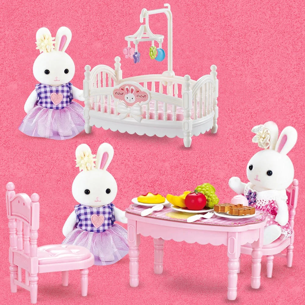 Little Rabbit Dresser Lovely Scene Play Toys Simulation Modelling