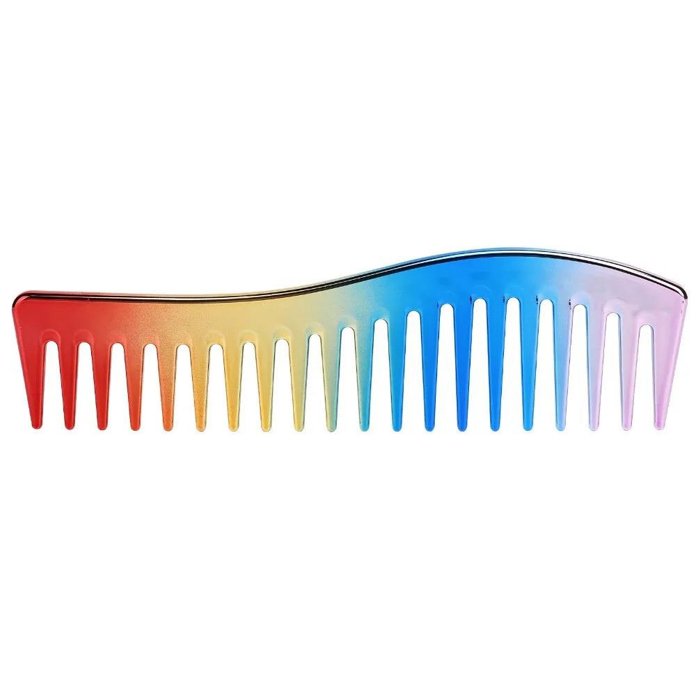 Travel Use No Handle Wide Tooth Comb Plastic Gold Salon Professional Zpaxo Gorgeous Colors