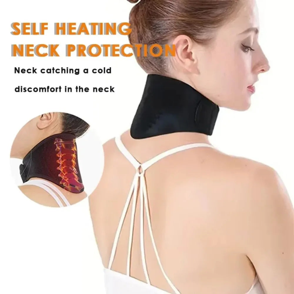 Self-Heating Neck Brace with Magnetic Massage for Relaxation No Extra Equipment Required Comfortable Support for Joints Zpaxo black