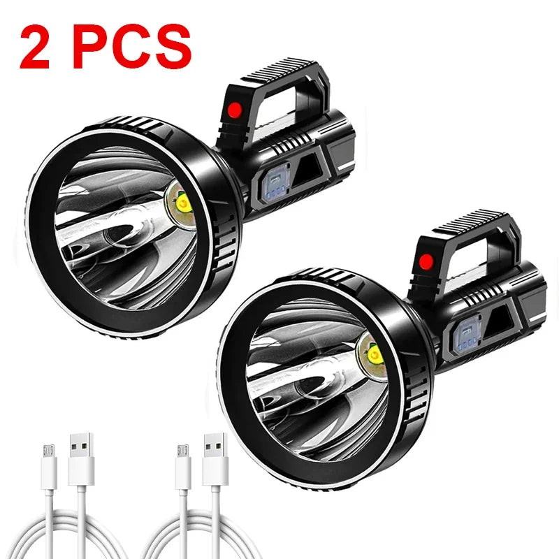 ESMARTER 1300LM LED Spotlight Flashlight – USB Rechargeable LED Spotlight Flashlight Zpaxo BK788 2pcs