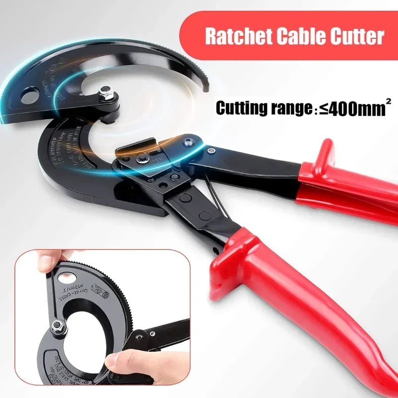 Cable Cutter Heavy Duty Aluminum Copper Ratchet Wire Up 400mm HS-520A