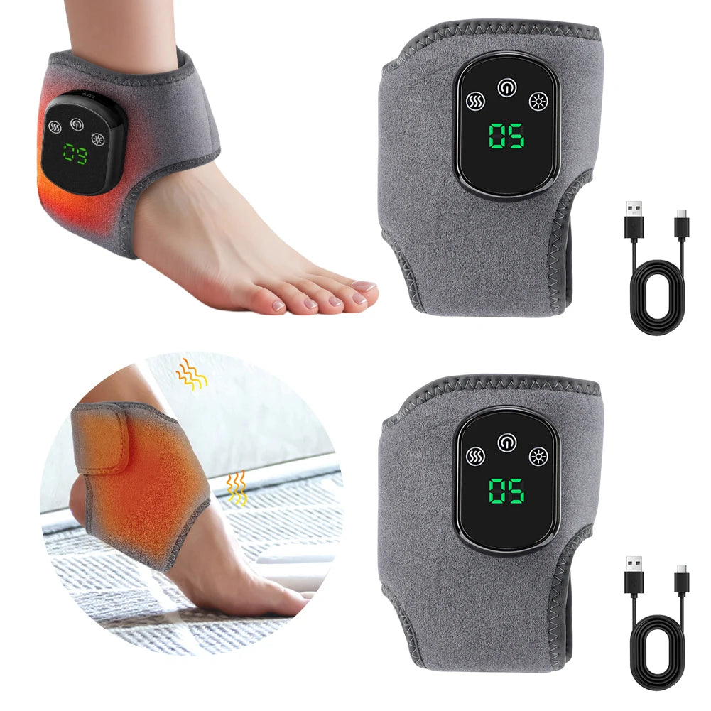 3-in-1 Rechargeable Ankle Foot Massager 3 Vibration Mode Heated Feet Zpaxo