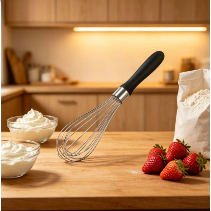 Stainless Steel Balloon Whisk Soft Silicone Handle Durable Cooking