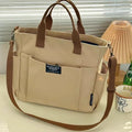 Large Capacity Canvas Tote Bag Women Simple Horizontal Shoulder