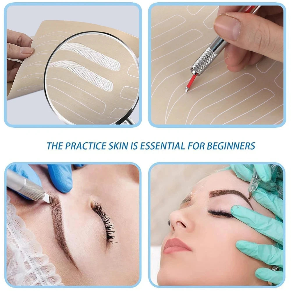 Golden Tebori Pen Manual Microblading Tattoo 12 Pins Needles Tatoo Zpaxo