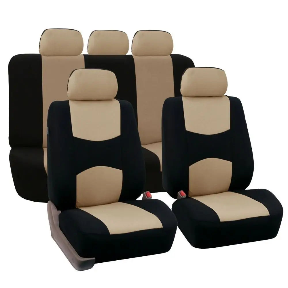 Front Chair Seat Car Accessories Auto Protector Mat Back Cushion Cover Zpaxo beige-5 seat