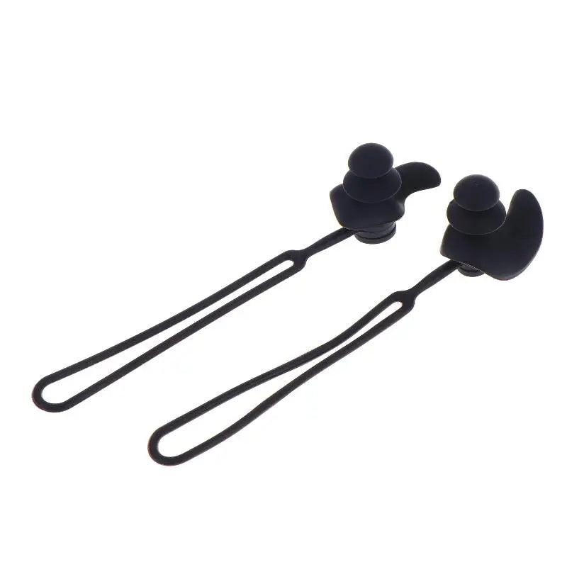 Silicone Swimming Ear Plugs with Lanyard & Nose Clip | 1 Pair Swimming Ear Plugs Zpaxo 1 Black