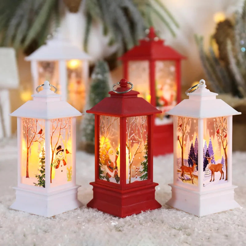 Christmas Glow LED Table Lamp Santa Claus Lantern Decor Snowman