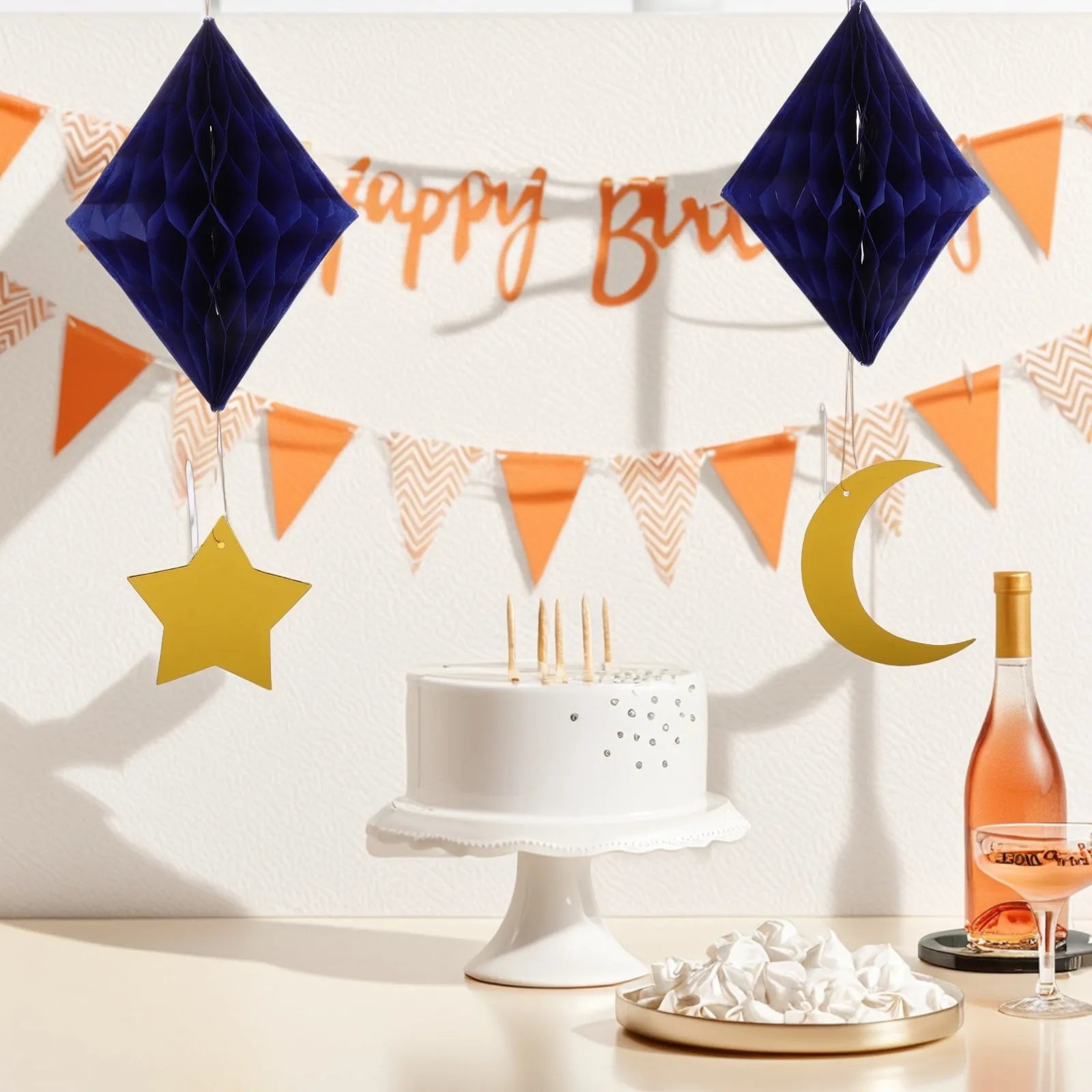 Honeycomb Paper Balls Hanging Ornaments Graduation Birthday Christmas