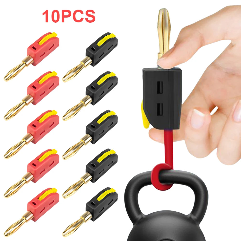 Banana Plug Solder-free Current Plugs Self-locking Gold-plated
