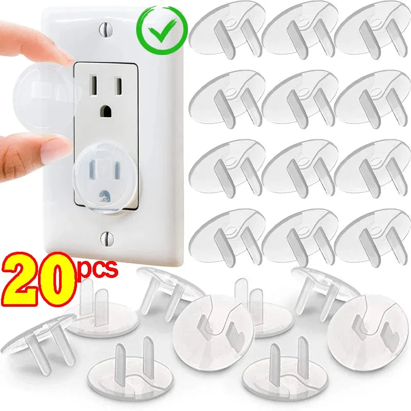 10/20PCS Childproof Outlet Covers – US Standard Baby Safety Plugs, Clear Electrical Socket Protectors for Home & Export Zpaxo