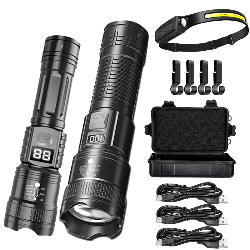 ZHIYU 2000LM Tactical LED Flashlight – USB Rechargeable Zoom Torch