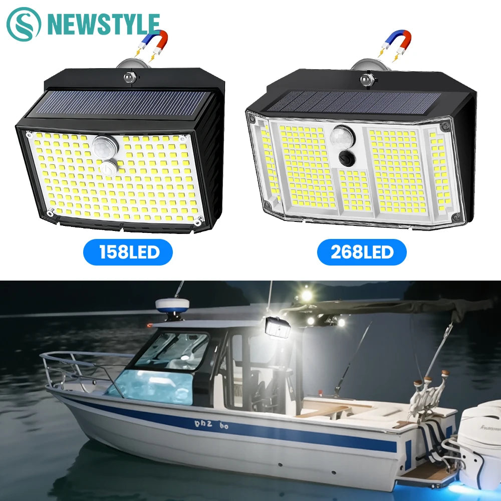 Magnetic Solar Lights Outdoor Motion Sensor 158/268 LED Waterproof IP65 Wall Mounted Security Light With 3 Modes For Camping Zpaxo