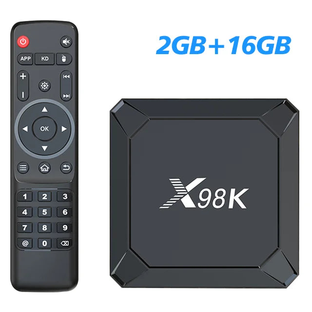 X98K TV Box Android13 RK3528 Quad-core USB BT AV1 3D Wifi6 4K HDR Zpaxo X98K2G16G 100V-240V US Plug