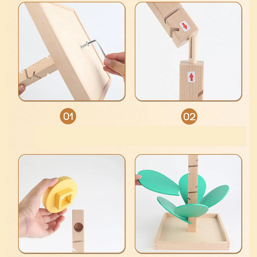 Toddler Ball Drop Toy Marble Run Learning Game Cognition Leaf Rolling