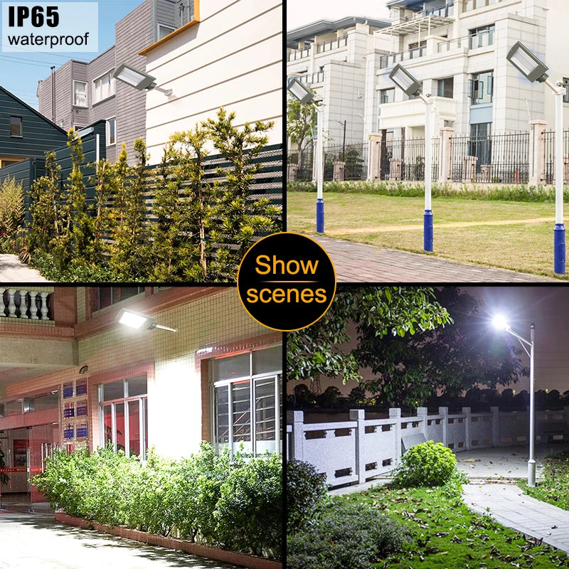 Solar Street Light Motion Detector Waterproof Sunpower Lamp 204LED Zpaxo