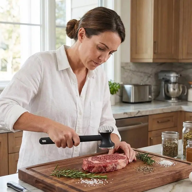 Alloy Head Meat Tenderizing Mallet Hammer Tool for Kitchen Flattening Tenderizing Beef Chicken Pork Efficient Meat Prep Zpaxo