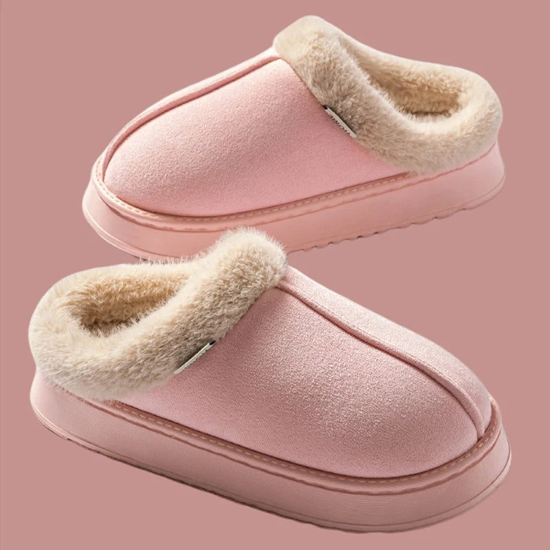 Women's Winter Slippers Non-slip Indoor House Shoes Plush Fleece Zpaxo Pink 40-41