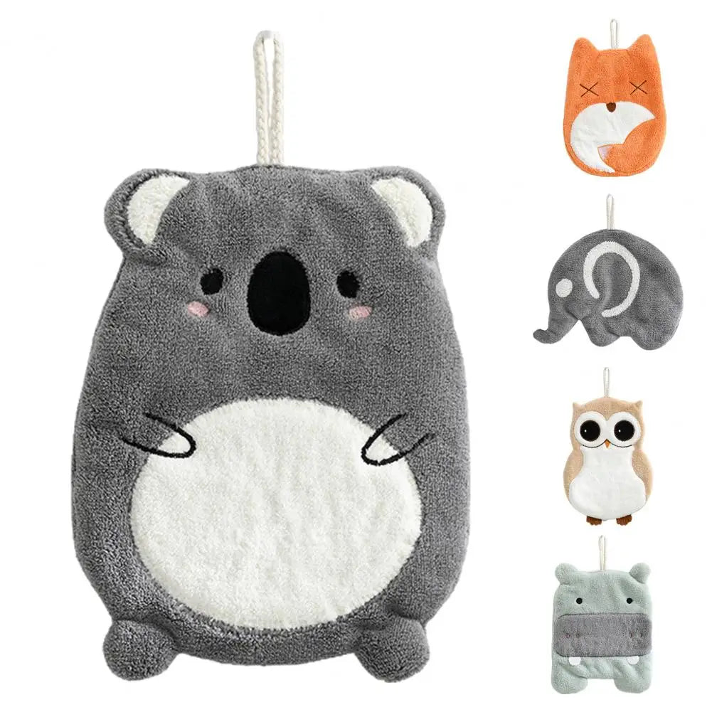 Absorbent Hand Towel Children's Cartoon Animals Dishcloth Elephant