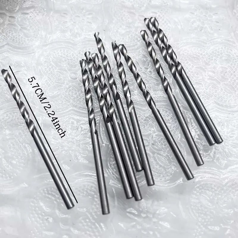 10-Pack 2.5mm HSS Twist Drill Bits – Micro Straight Shank Set Twist Drill Bit Set Zpaxo 10pcs