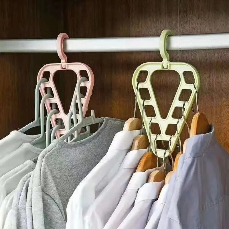 Folding Rotatable Hanger Magic Hook Non-slip Triangle Space Saving