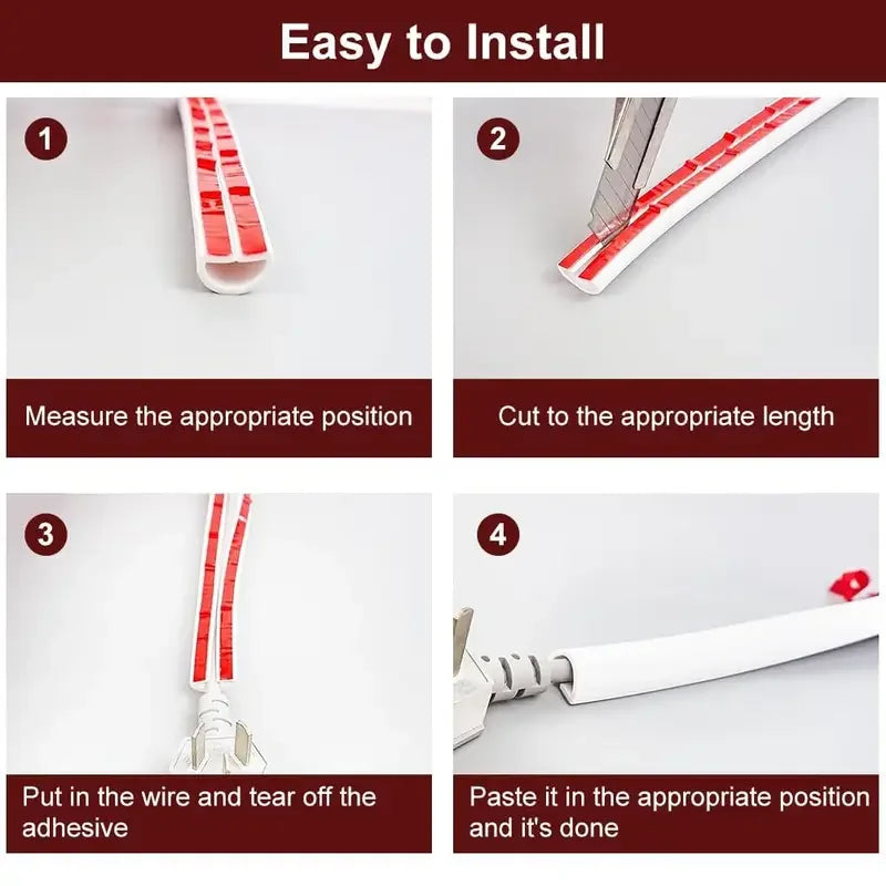 1roll Self-adhesive Cable Management Flexible Raceway Duct Hide Wires