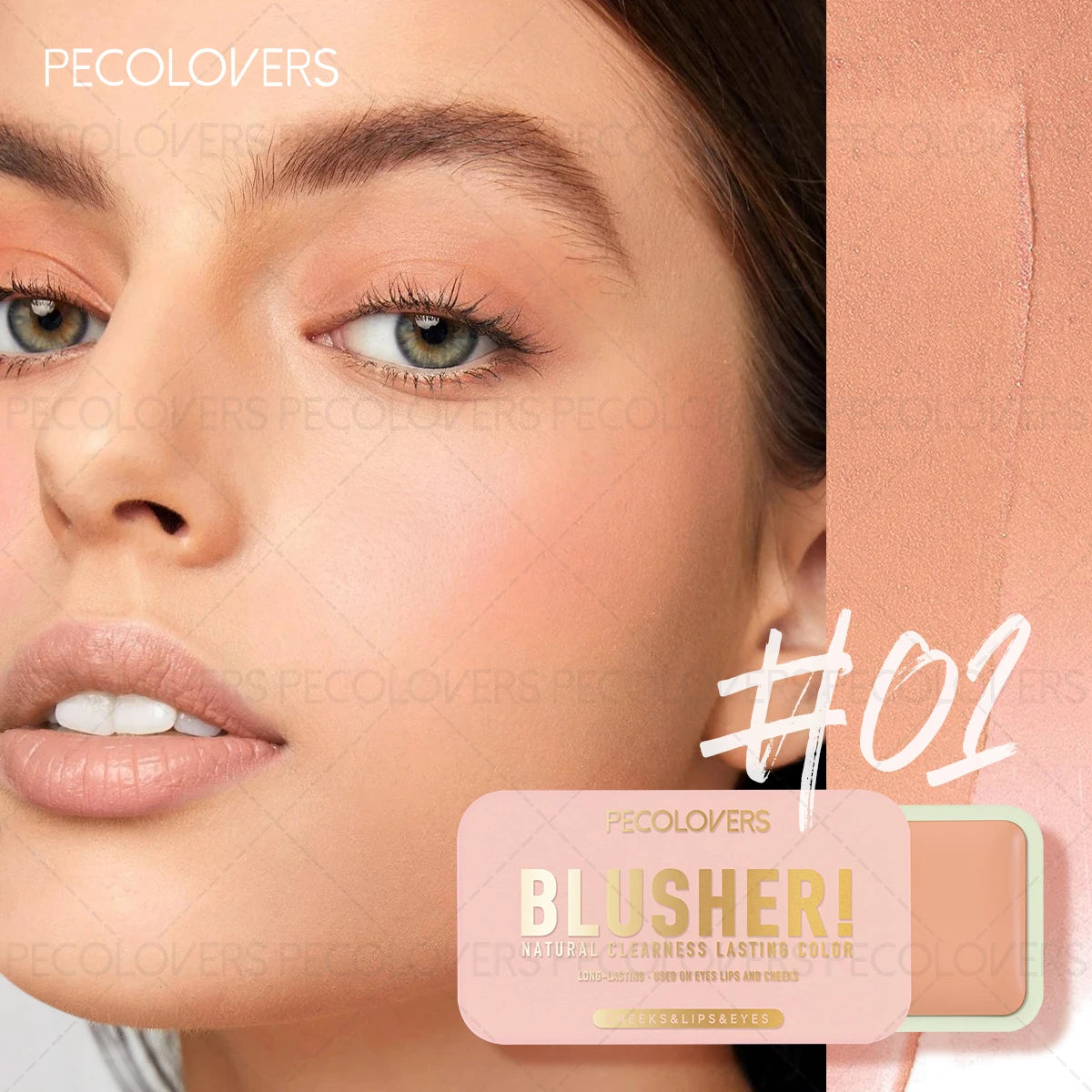 Pecolover Face Makeup Blush Palette 4 colors quality High color rendering Smooth color Silky texture Long-lasting Zpaxo 01