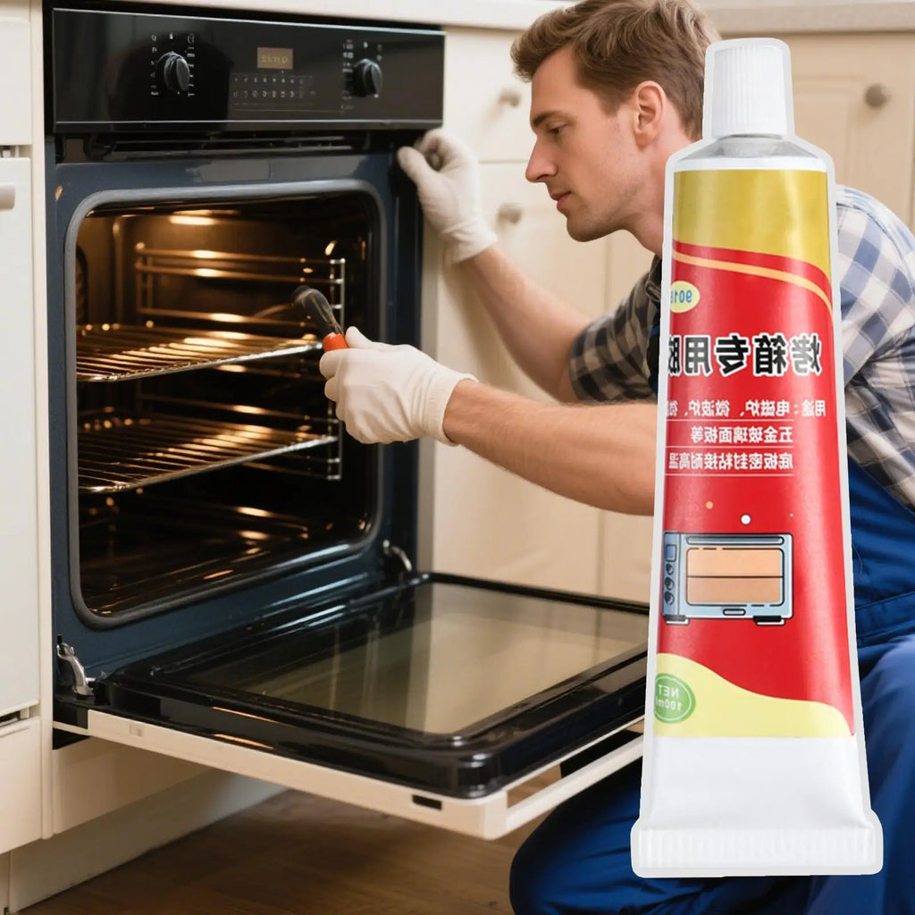 Oven Panel Glue 100ml High Temp Adhesive Leak-Proof Sealant for Grill Household Appliance Glass Cooktop Microwave Oven Zpaxo