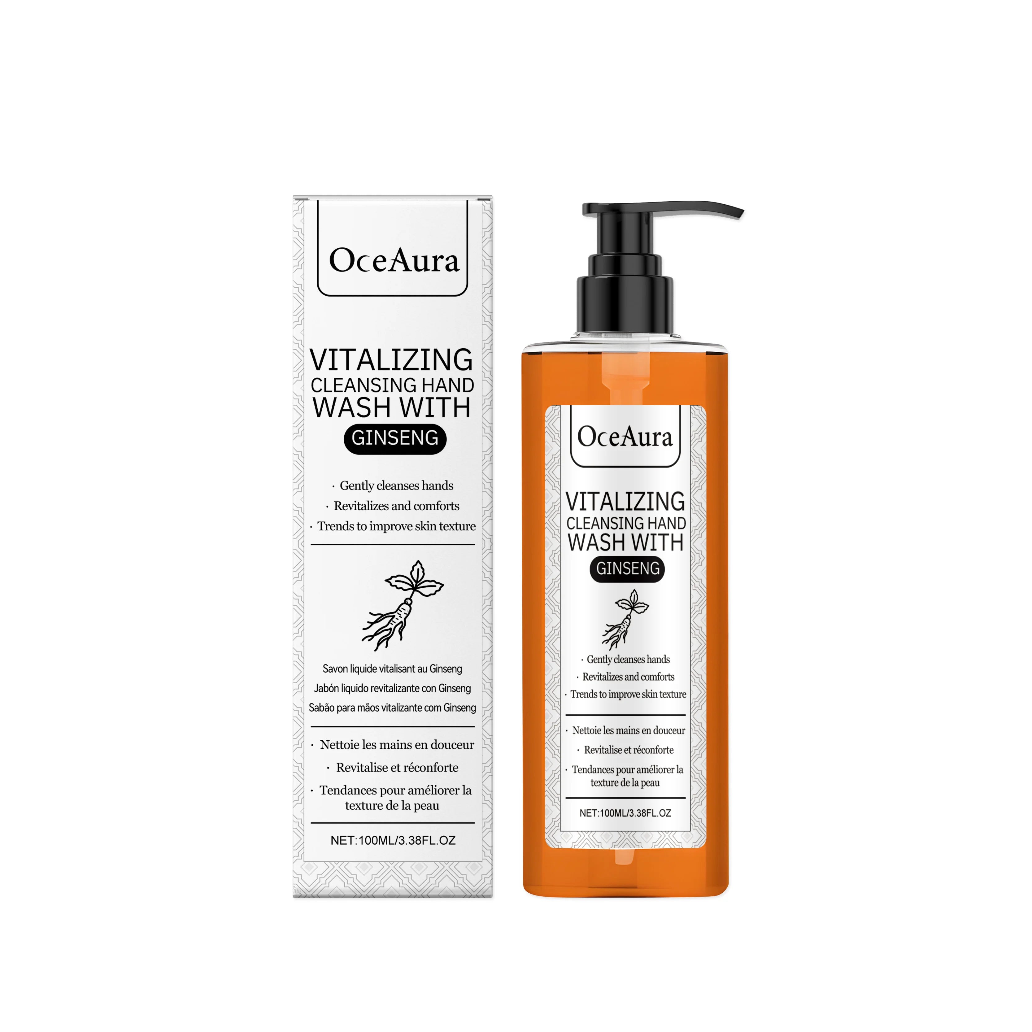 OceAura Ginseng Hand Wash – Moisturizing & Brightening 100ml Liquid Hand Wash Zpaxo 100ml Boxed