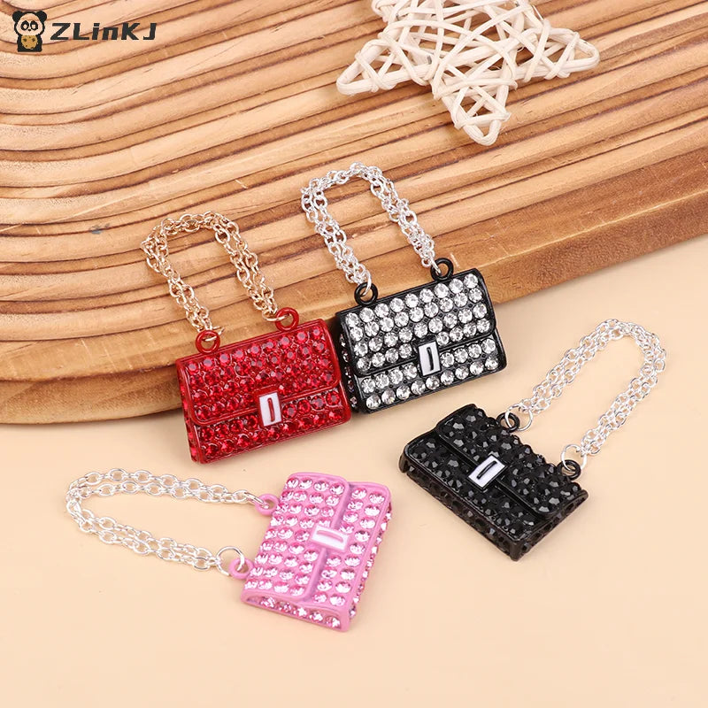 ▶1Pcs Miniature Fashionable Dollhouse Metal Chain Handbag Set Pack Doll Bags for Clothes Accessories Toy for Kids Zpaxo