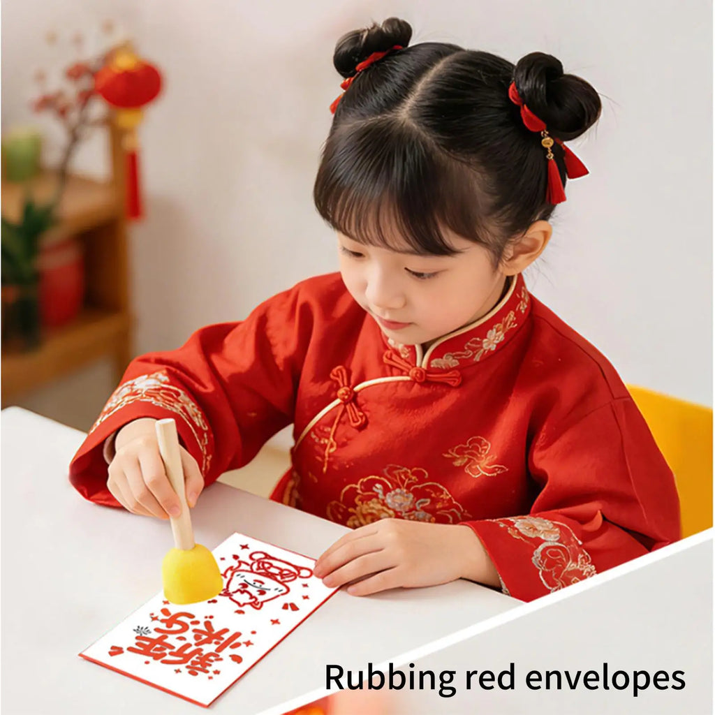 Texture Plates For Art Chinese Character Crafts Kit New Year Rubbing Art Kit For Boys Girls Home School Kindergarten Holiday Zpaxo