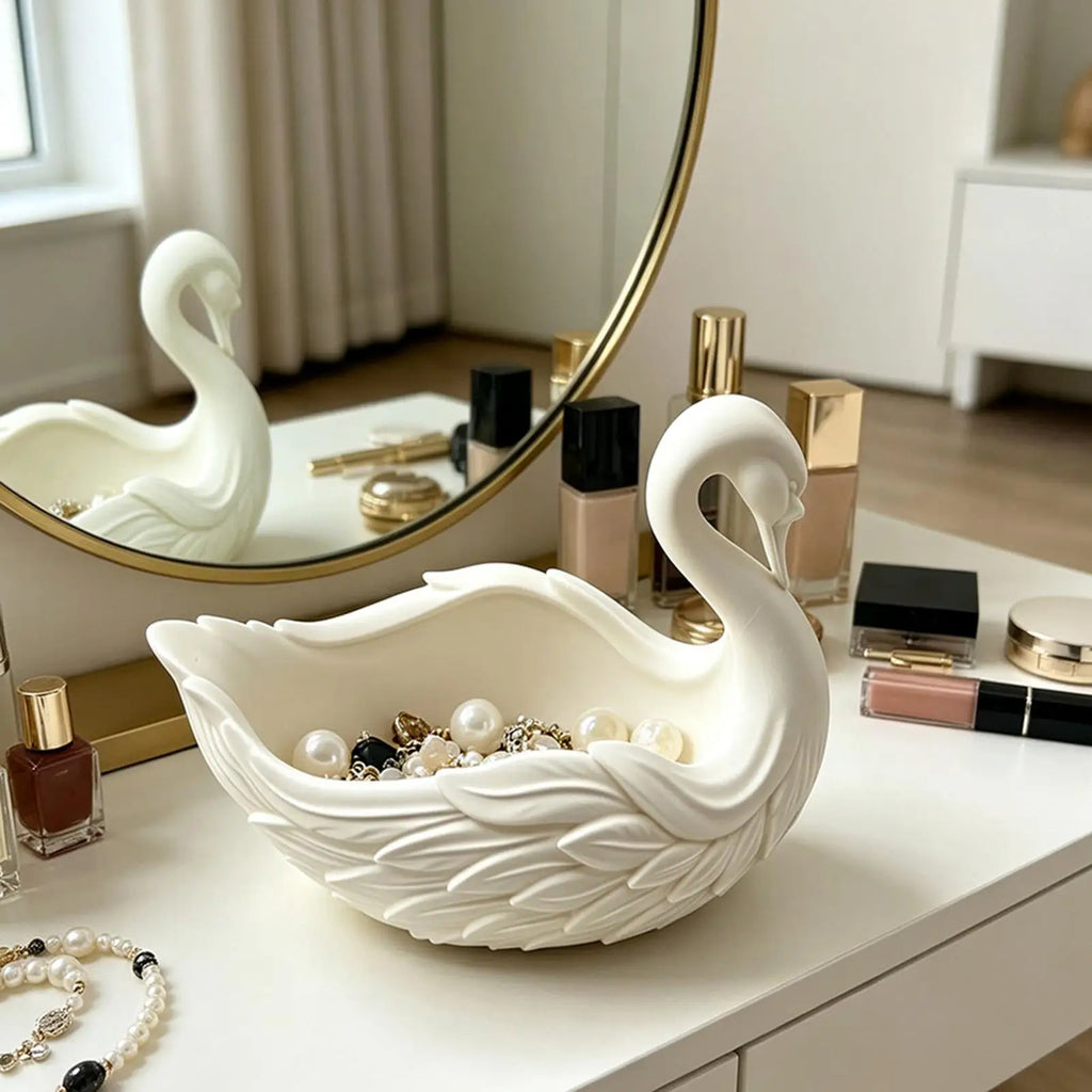 Entryway Bowl Multifunctional Elegant Swan Organizer Key Wallet