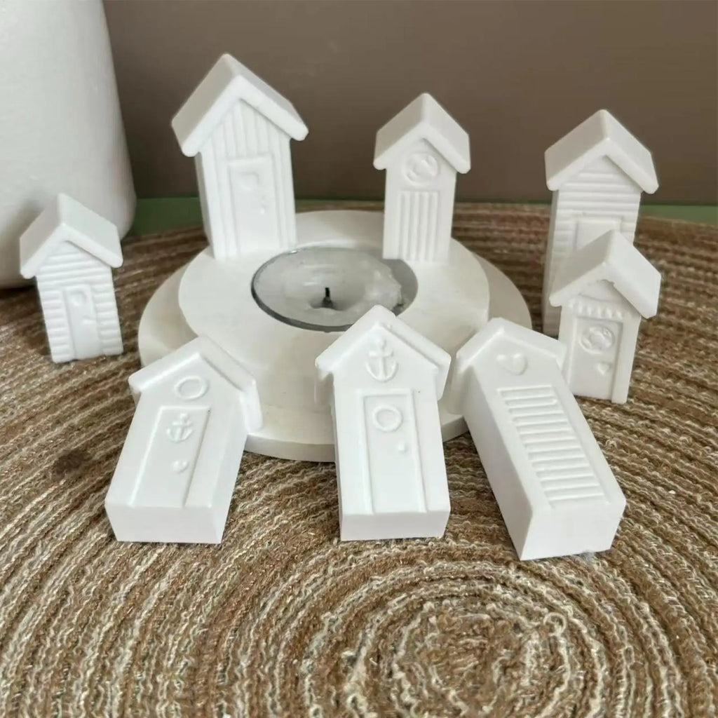 House Shape Resin Mold Silicone Christmas 8-Slot Plaster Casting