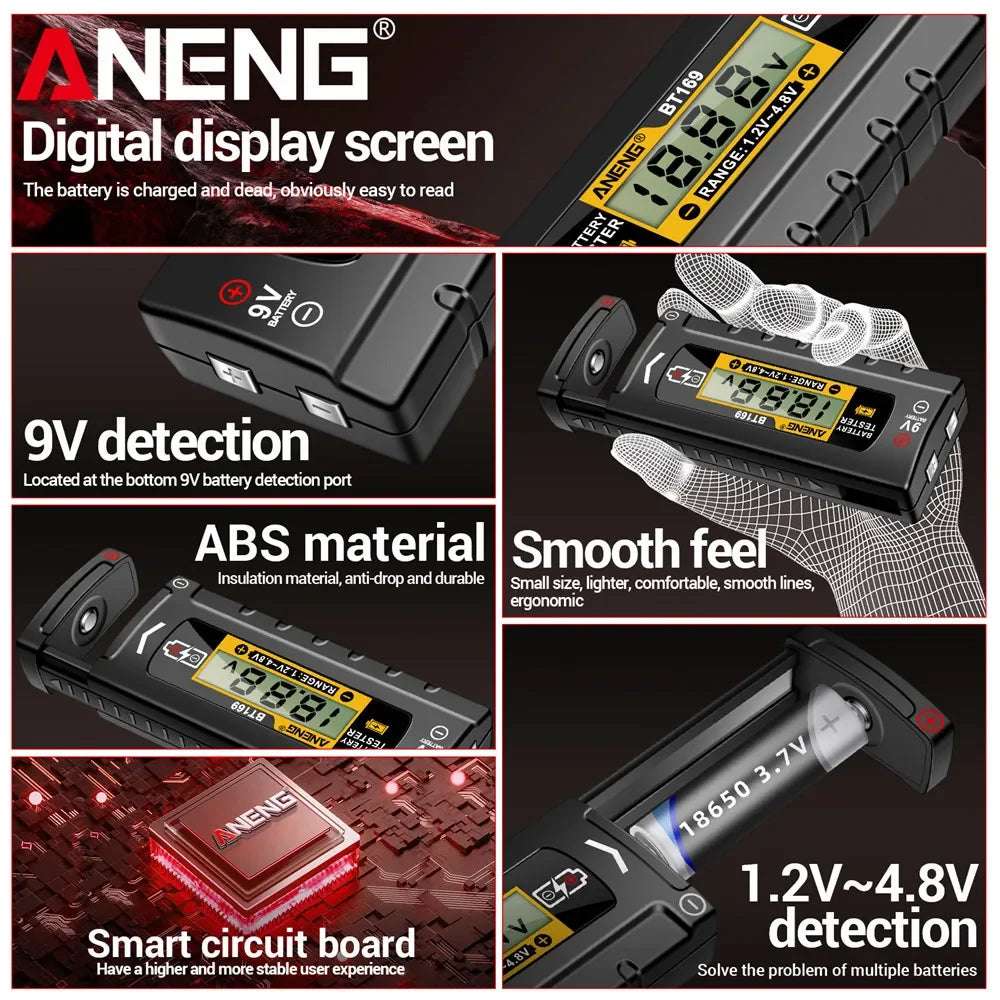 ANENG BT169 Battery AA AAA C D 9V 1 5V Button Cell Measurement