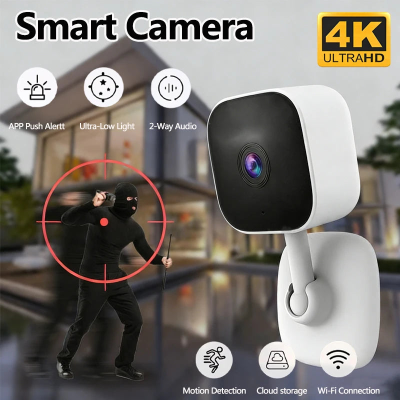4K Mini Security Camera IP65 Waterproof Full Night Vision Motion