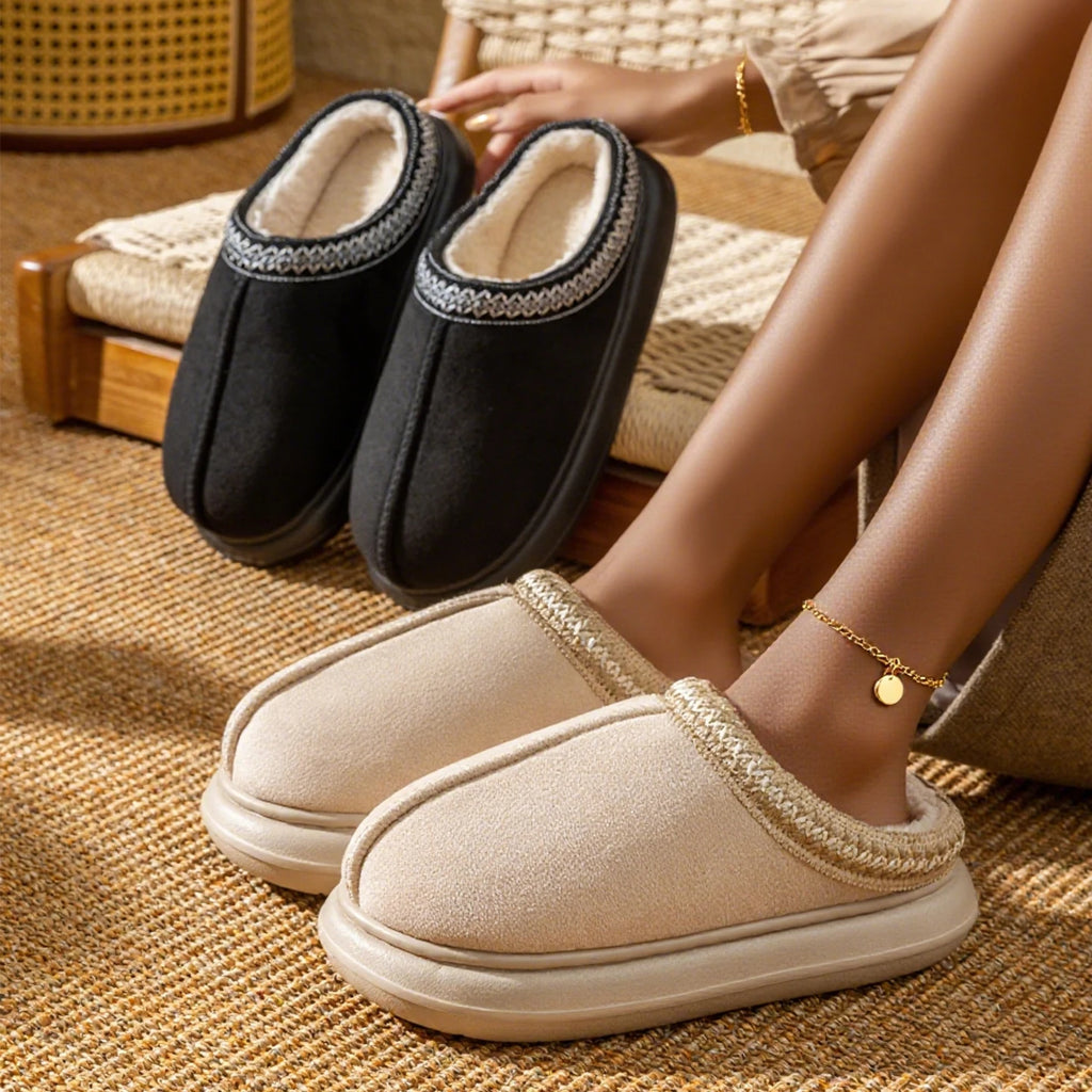 Women's Winter Slippers Plush Fuzzy House Shoes Thick Non-slip Sole